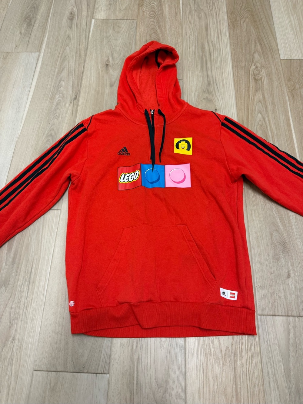 Adidas X Lego Tiro Red/Orange Sweat Hoodie Mens Size Medium